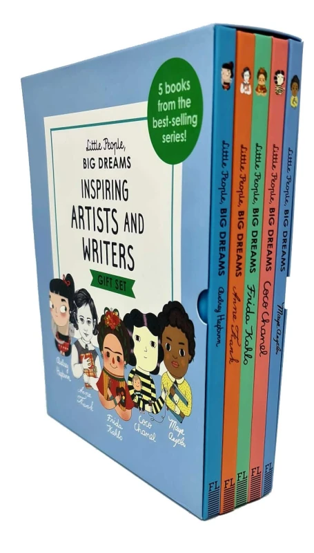 Image of Little People, Big Dreams Collection Maya Angelou Anne Frank Frida Kahlo Coco Chanel Audrey Hepburn Maria Isabel Sanchez Vegara Books