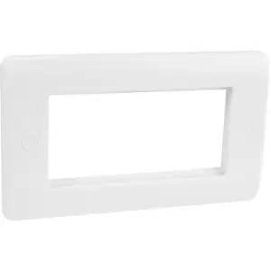 Image of Scolmore Click Click Mode Data Face Plate 2 Gang 4 Module in White Plastic