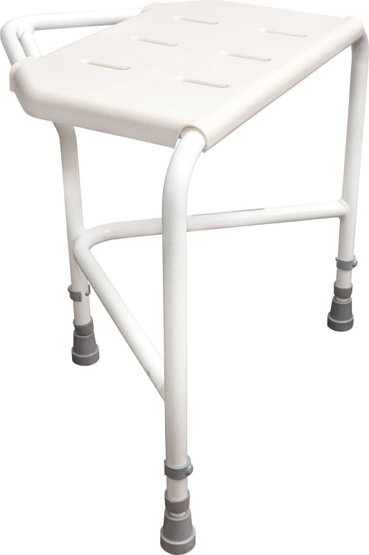 Image of Aidapt Pembury Height Adjustable Corner Shower Stool White