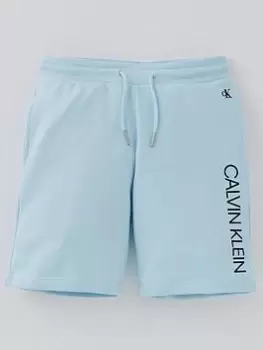 Image of Calvin Klein Jeans Boys Institutional Logo Shorts - Blue Size 8 Years
