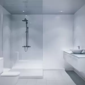 Image of Multipanel Classic Natural White Square Edge Shower Wall Panel 2400 x 1200mm