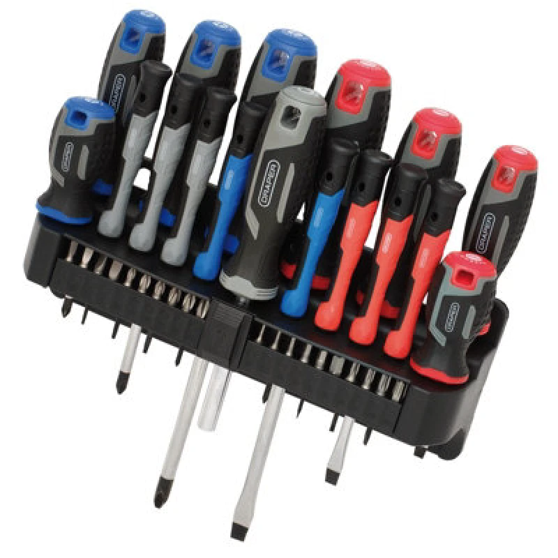 Image of Draper 31672 Screwdriver Set With Wall Mountable Rack (37 Piece)