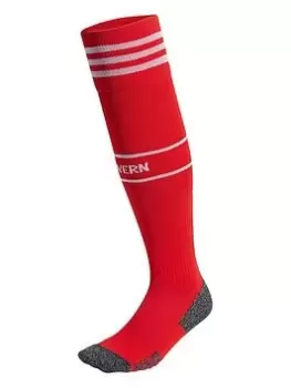 Image of adidas Bayern Munich Home 22/23 Socks - Red, Size 13-2