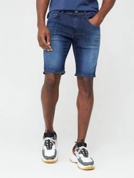 Image of Replay Hyperflex Clouds Anbass Denim Shorts ; Dark Indigo