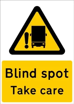 Image of Outdoor Vinyl Sticker - Blind Spot Take Care - Large CASTLE PROMOTIONS SS050SA