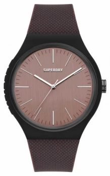 Image of Superdry Black Soft Touch Silicone Black Dial SYG344B Watch