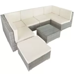 Image of Tectake Rattan Garden Furniture Lounge Venice - Light Grey