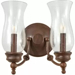 Image of Loops - Twin Wall Light Sconce Heritage Bronze LED E14 60W Bulb