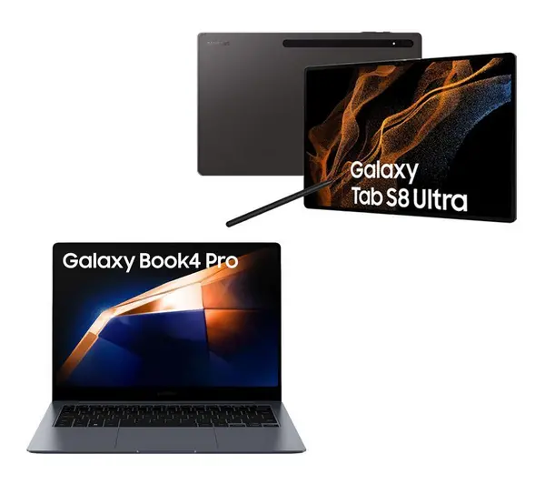 Image of Samsung Galaxy Book4 Pro 14" Laptop - Intel Corea¢ Ultra 7| 512GB SSD| Grey, Silver/Grey