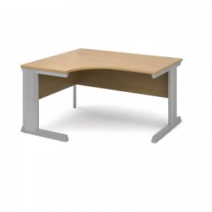 Image of Vivo Left Hand Ergonomic Desk 1400mm - Silver Frame Oak Top