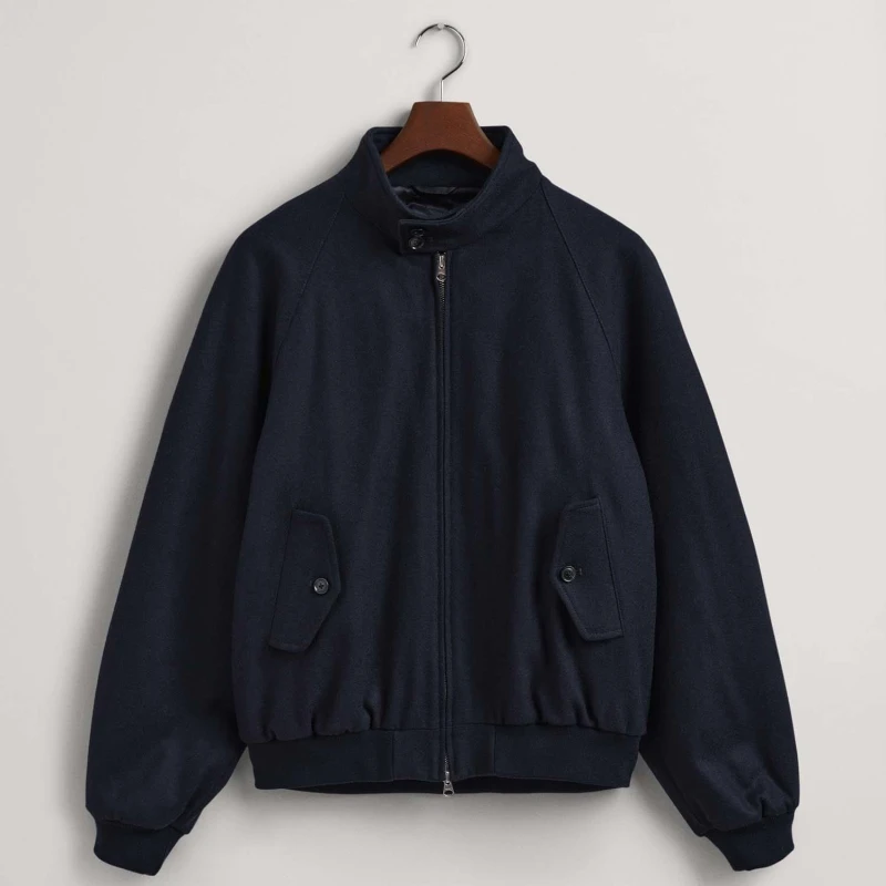 Image of Gant Wool Harrington Jacket - Blue Blue S