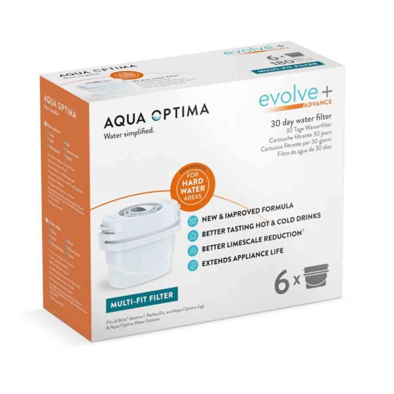 Image of Aqua Optima Evolve+ Advance Water Filter Cartridge, Engineered for Hard Water & Better Limescale Reduction White unisex