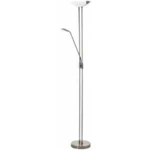 Image of Floor Lamp Light Bronzed Shade White Satined Glass Plastic Bulb LED 20W