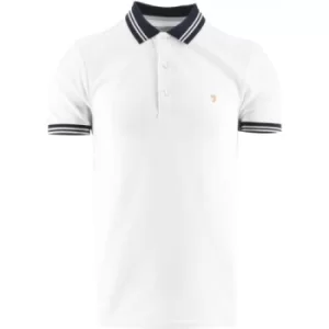Image of Farah White Stanton Polo Shirt