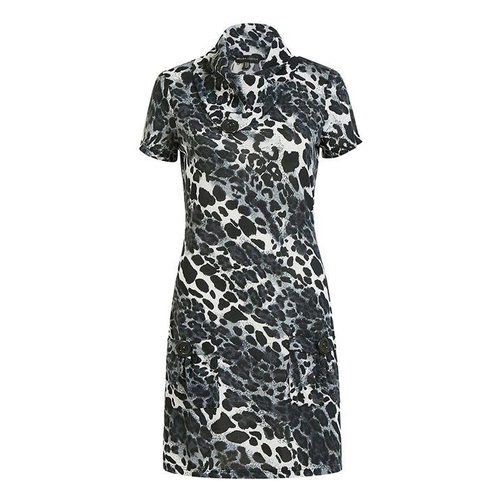 Image of Mela London Black Leopard 'Antonia' Knitted Dress - 8