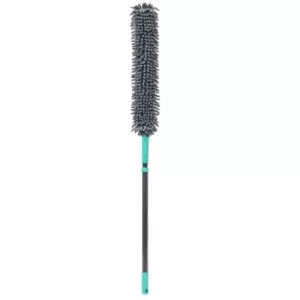 Image of JVL Flexible Chenille Head Duster with Extendable Handle Grey/Turquoise