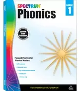 Image of spectrum paperback phonics workbook grade 1 ages 6 7