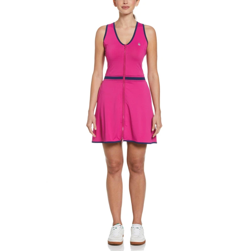 Image of Original Penguin V-Neck Tennis Dress Womens - Red Red 8
