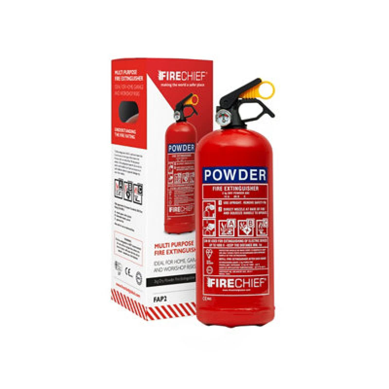 Image of Firechief 2kg Powder Fire Extinguisher Red