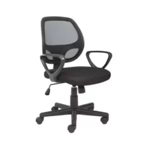 Image of Jemini Yukon Medium Mesh Back Chair with Fixed Arms Black KF72924
