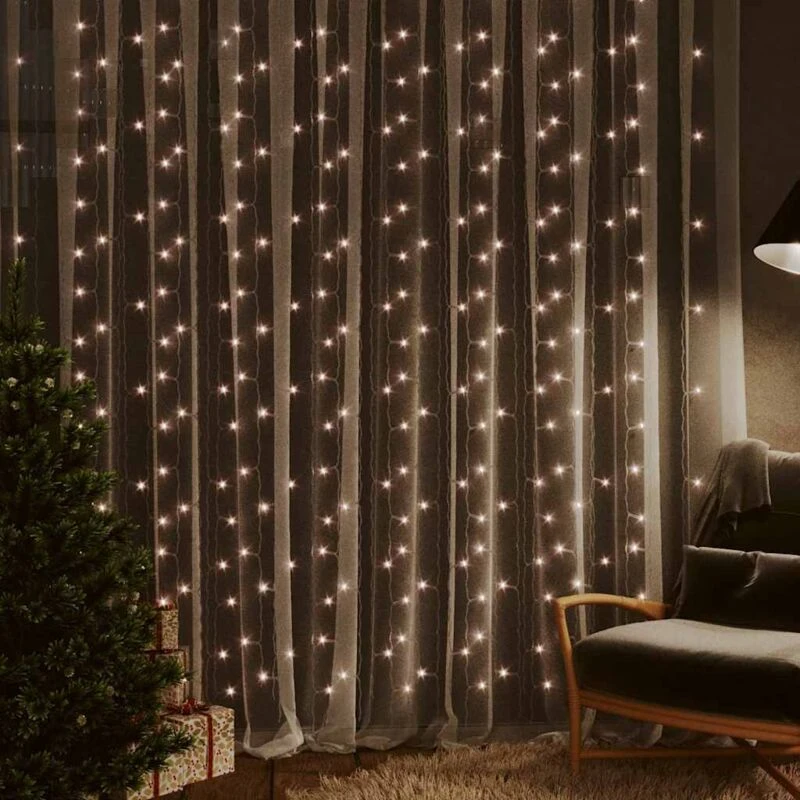Image of VIDAXL Vidaxl - LED Curtain Fairy Lights 3x3m 300 LED Warm White 8 Function 8720286434710