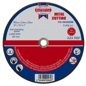 Image of Faithfull FAI3502825M Metal Cut Off Disc 355 x 2.8 x 25.4mm