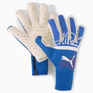 Image of Womens PUMA Future Z Grip 1 Hybrid Goalkeeper Gloves, Bluemazing/Sunblaze/White Size 9 Accessories
