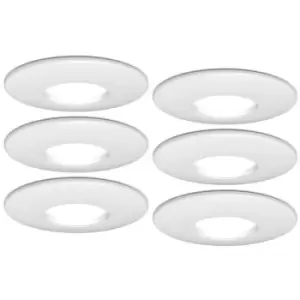Image of 4LITE IP65 GU10 Fire-Rated Downlight - Matte White, Pack of 6