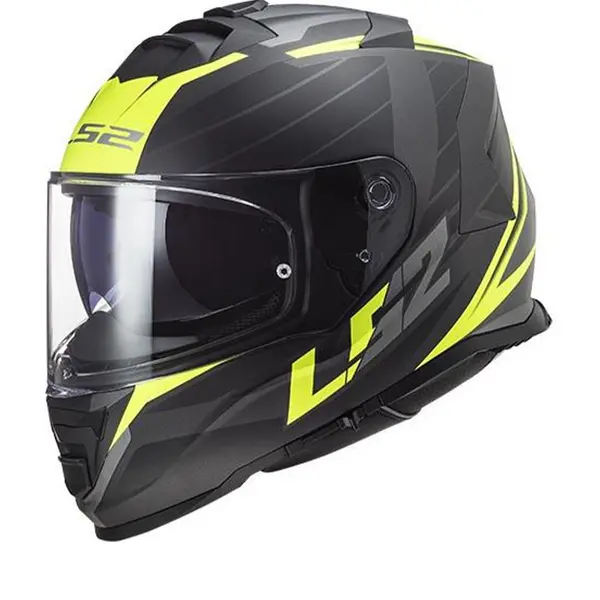 Image of LS2 FF800 Storm II Nerve Matt Black H-V Yellow 06 Full Face Helmet Size S