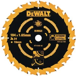 Image of DEWALT Extreme Framing Circular Saw Blade 184 x 16mm x 24T