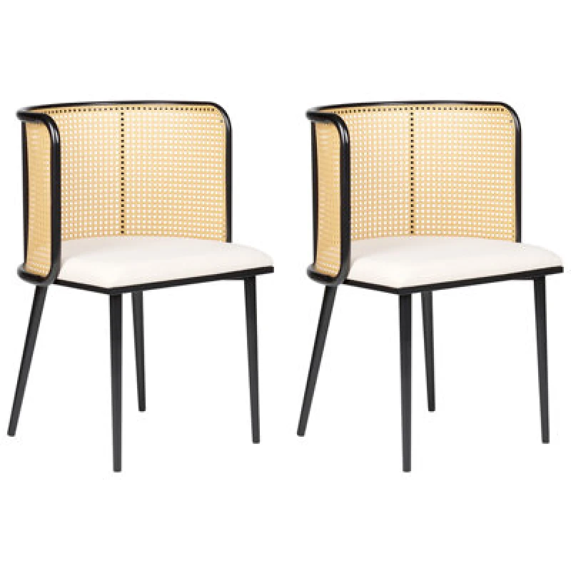 Image of Beliani Set Of 2 Dining Chairs Kobuk Metal Black