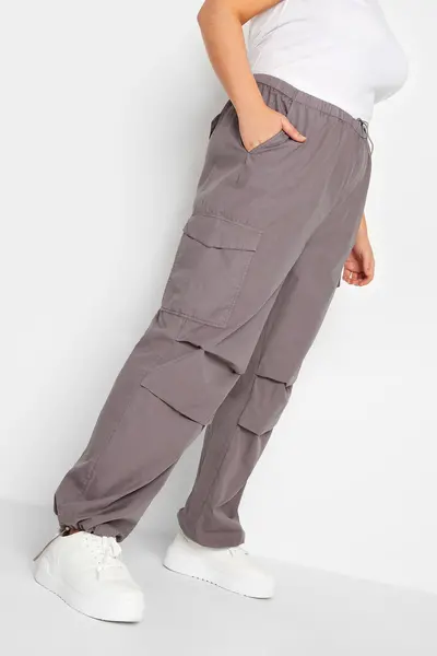 Image of Yours Parachute Trousers Grey
