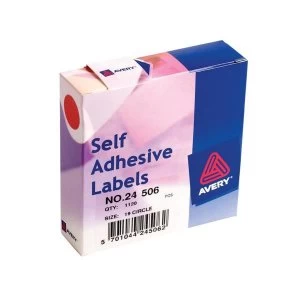 Image of Avery 24-506 Red Coloured Labels in Dispensers Pack 1120