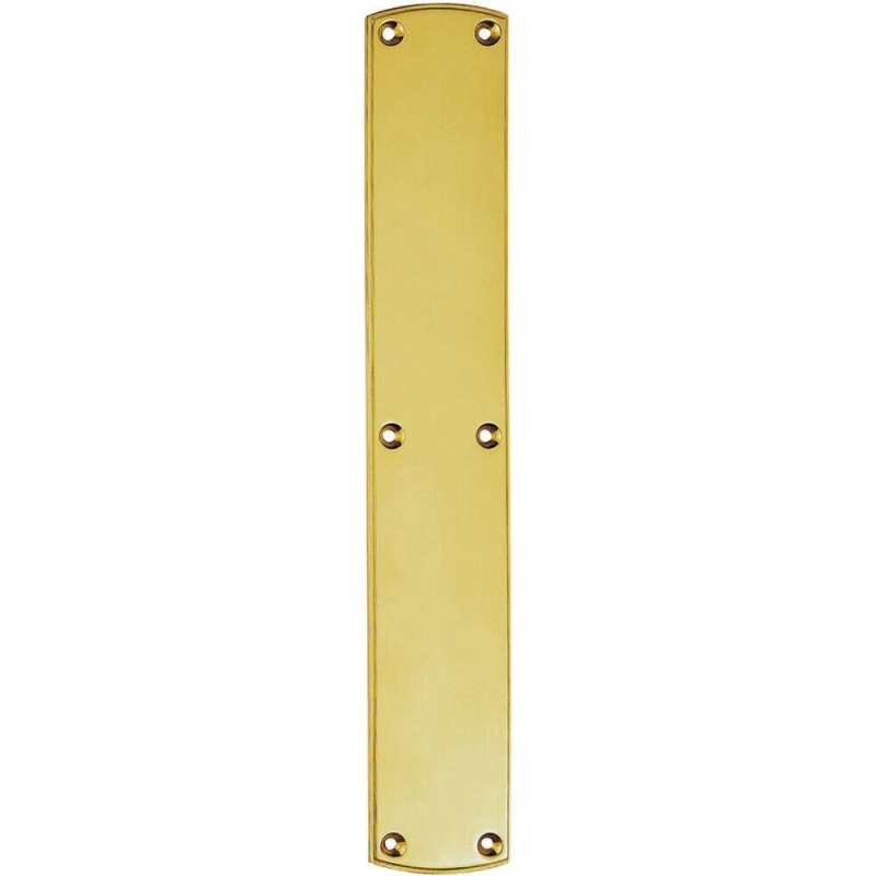 Image of Loops Large Traditional Door Finger Plate 457 x 75mm Polished Brass Push Plate Metallics