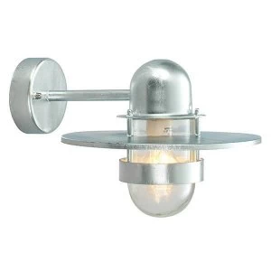 Image of 1 Light Outdoor Fisherman Dome Wall Lantern Light Galvanised IP55, E27