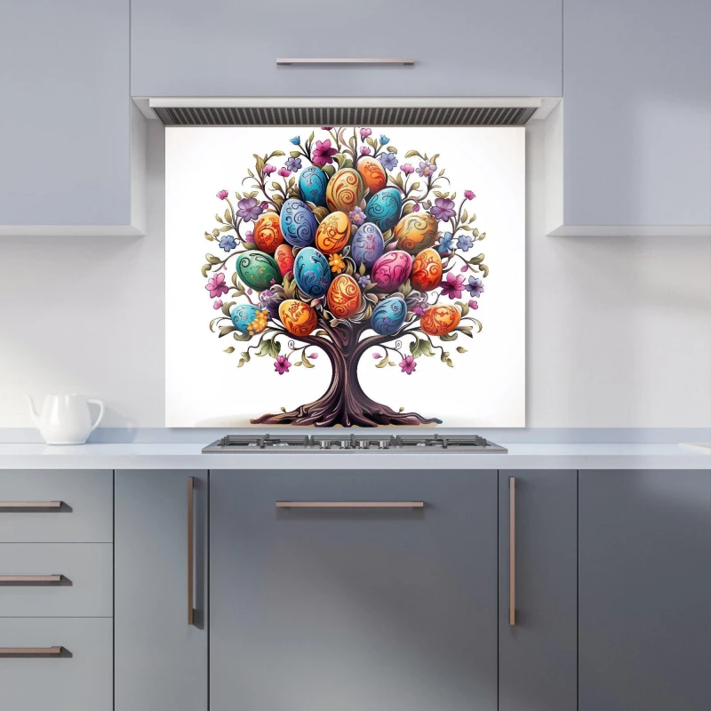 Image of Warren Reed - Designer A Magical Easter Egg Tree Kitchen Splashback Size: 900mm x 650mm Multicolor Unisex 900mm x 650mm