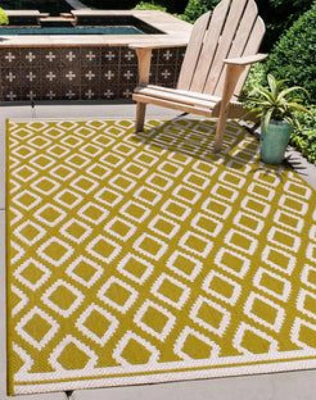 Image of Rugstyle Summer Breeze Outdoor Rug in Green Size: 100cm x 150cm Green Unisex 100cm x 150 cm