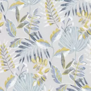 Image of Fresco Inky Leaf Indigo and Ochre Wallpaper