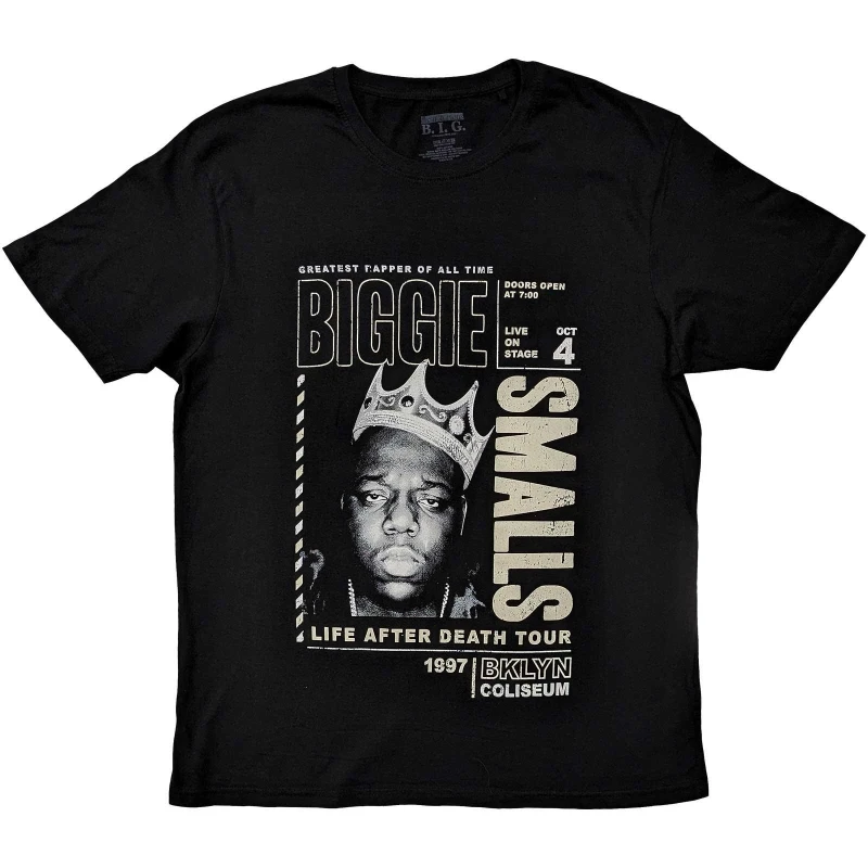 Image of Biggie Smalls Biggie Smalls Men Life After Death Tour Cotton T-Shirt in Black Size: Medium Black M Male 5063377350371