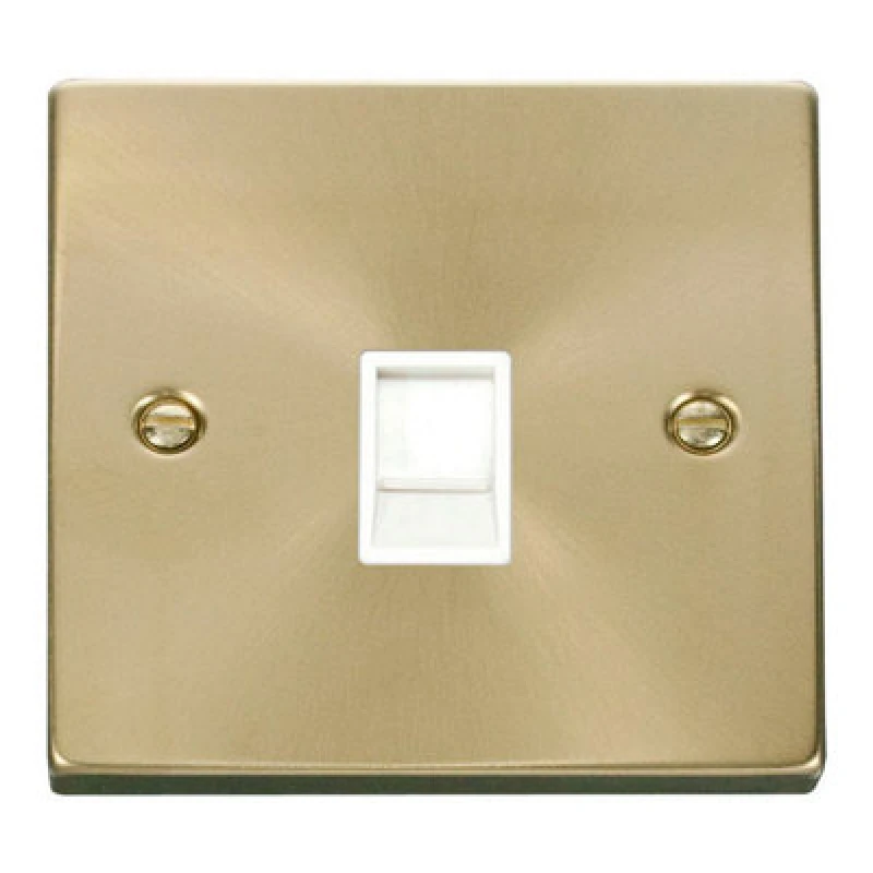 Image of SE Home Satin / Brushed Brass Rj11 Socket Gold unisex