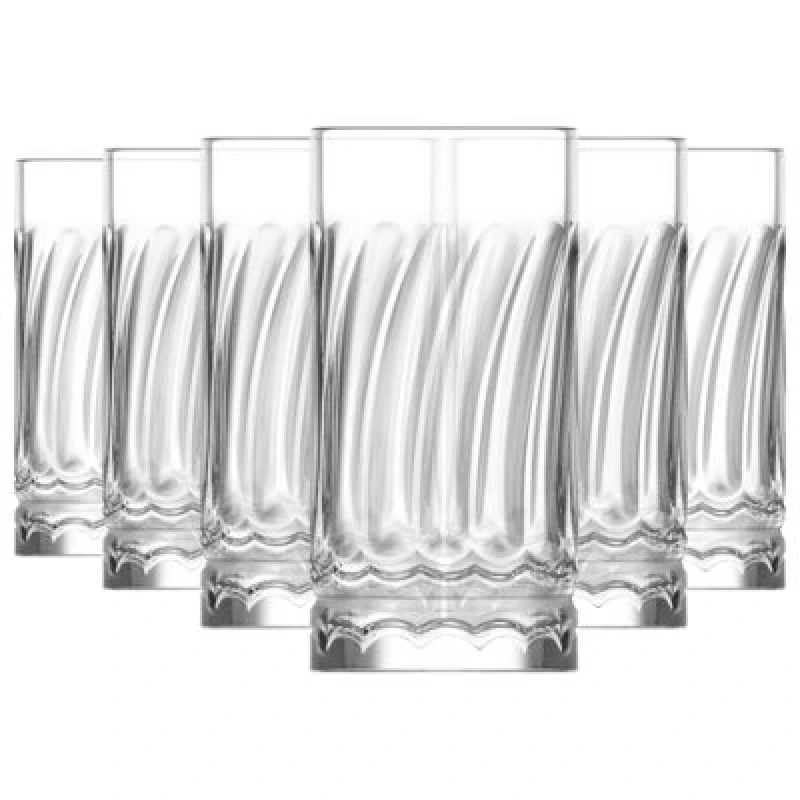 Image of Lav Wave Highball Glasses - 390Ml - Pack Of 6