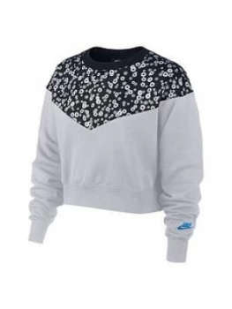 Image of Nike Nsw Floral Heritage Sweat Top - Black