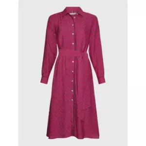 Image of Tommy Hilfiger Vis Foullard Shirt Dress Ls - Pink