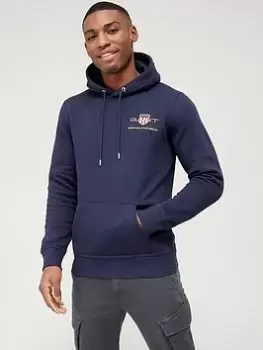 Image of GANT Men Medium Archive Shield Hoodie (4XL) Blue