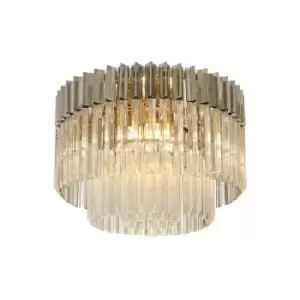 Image of Luminosa Lighting - Luminosa Ceiling Round 7 Light E14, Polished Nickel, Clear Glass,Item Weight: 15.3kg