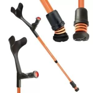 Image of Flexyfoot Comfort Grip Open Cuff Crutch - Orange - Right