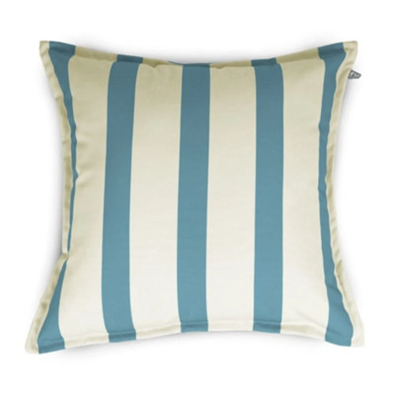 Image of rucomfy Beanbags Rucomfy Indoor Or Outdoor Water Resistant Cushion - 45X45Cm Seafoam Blue Striped Scatter Pillow