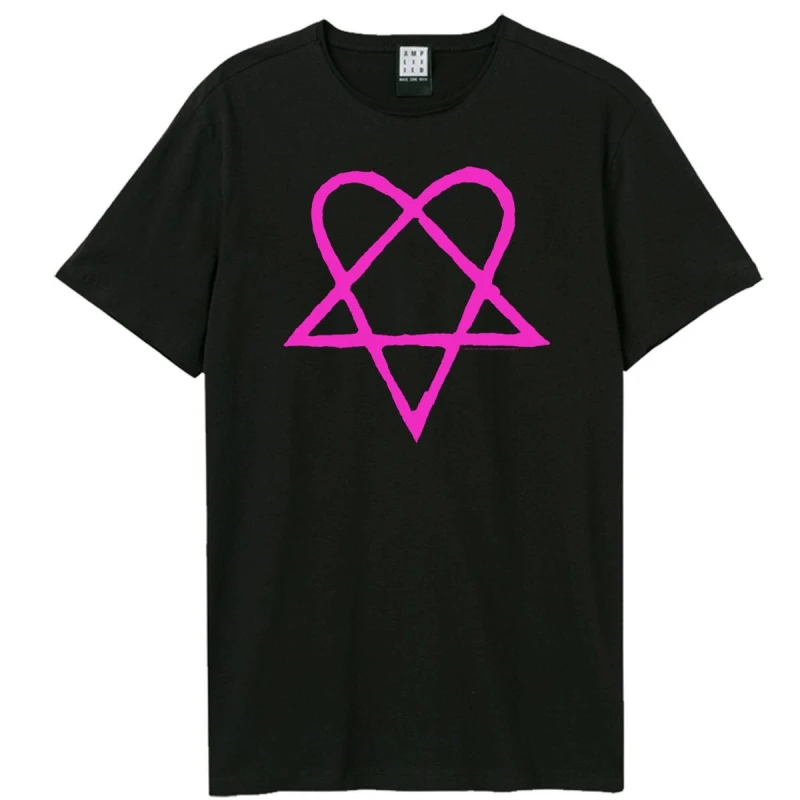 Image of Amplified Amplified Men Heartagram HIM T-Shirt in Black Size: X-Small Black XS Male 5063852063017