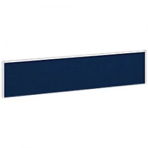 Image of Dams International Desktop Fabric Screen Blue Aluminium White Frame 1600 x 30 x 380mm