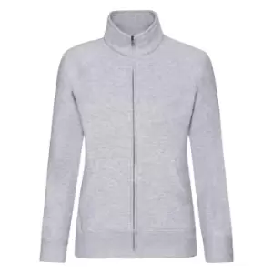 Image of Fruit Of The Loom Ladies/Womens Lady-Fit Fleece Sweatshirt Jacket (S) (Heather Grey)